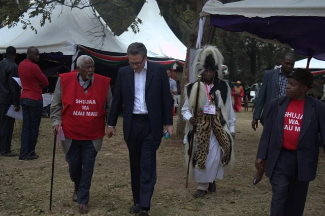 Mzee Gitu Wa Kahengeri and Nick Hailey,British High Commissioner to Kenya